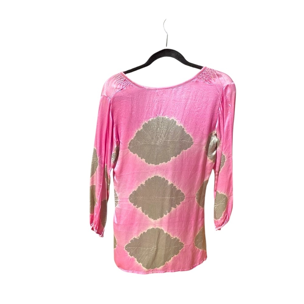 Letarte Hawaii silk coverup in pink and gray - Picture 2 of 9